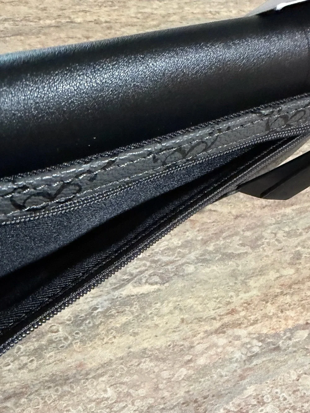 NWT Nine West Norah SLG Jet Black & Gray Accent Envelope Wallet